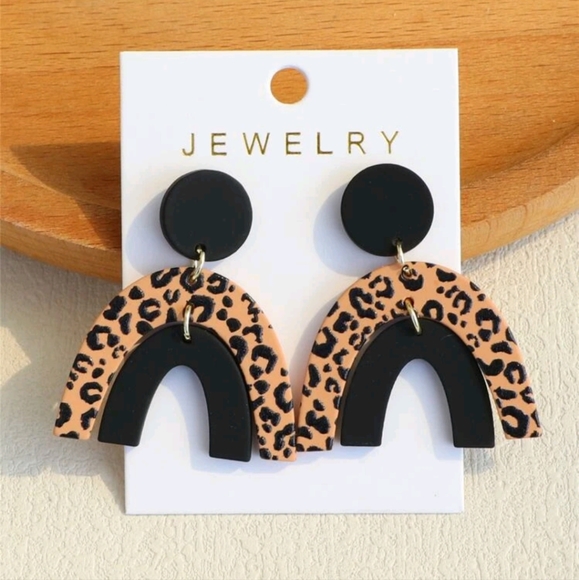 Jewelry - Leopard Print Rainbow Earrings